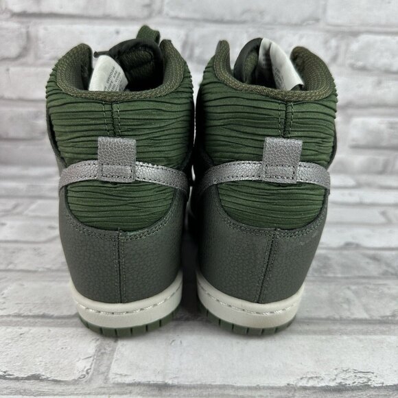 Nike Dunk Sky Hi Hidden Wedge Heel Carbon Green Silver High Sneaker SZ 7 5288993 - Picture 6 of 9